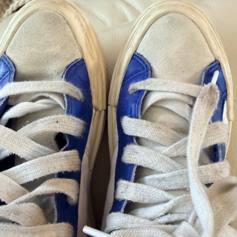 Converse White and Blue Platform High-Top Sneakers - Picture 5 of 8